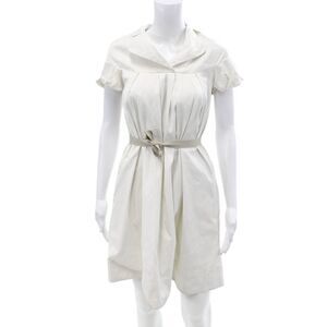 Hoss Intropia Womens White Collar Short Sleeve A-line Mini Dress Size 38